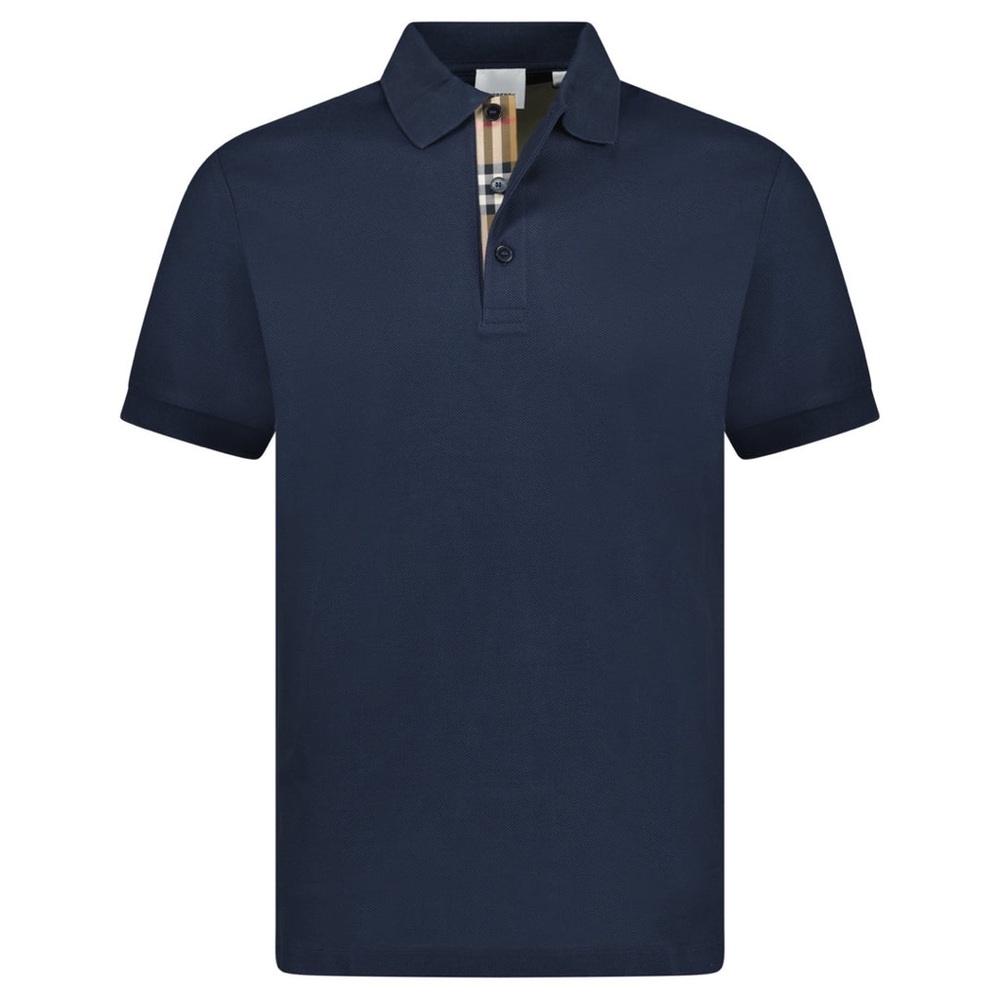 Burberry authentic Men's Navy Polo Shirt with check details